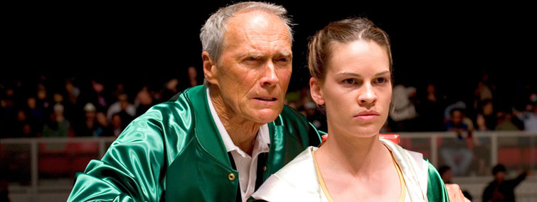 million dollar baby mejor pelicula, mejor director -clint eastwood-, mejor actriz -hillary swank-, mejor secundario -morgan freeman- 